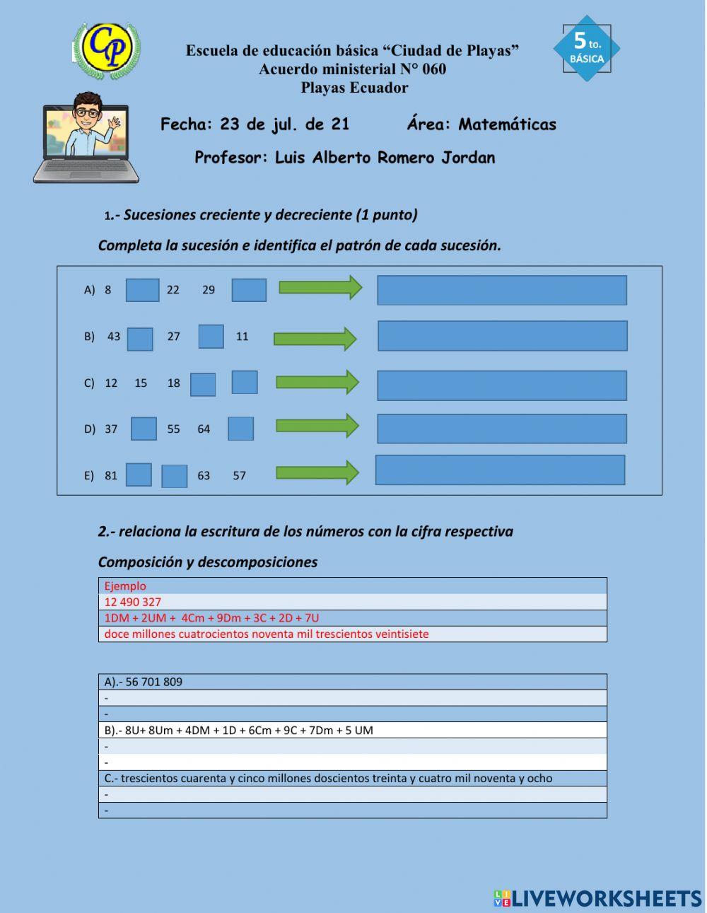 Evaluación Primer parcial