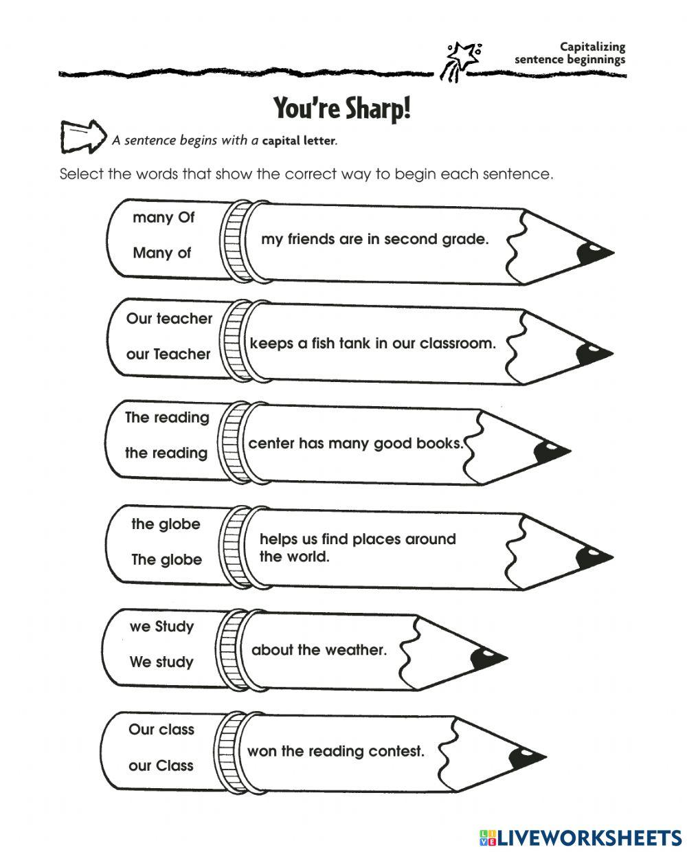 Capitalizing Sentence Beginnings