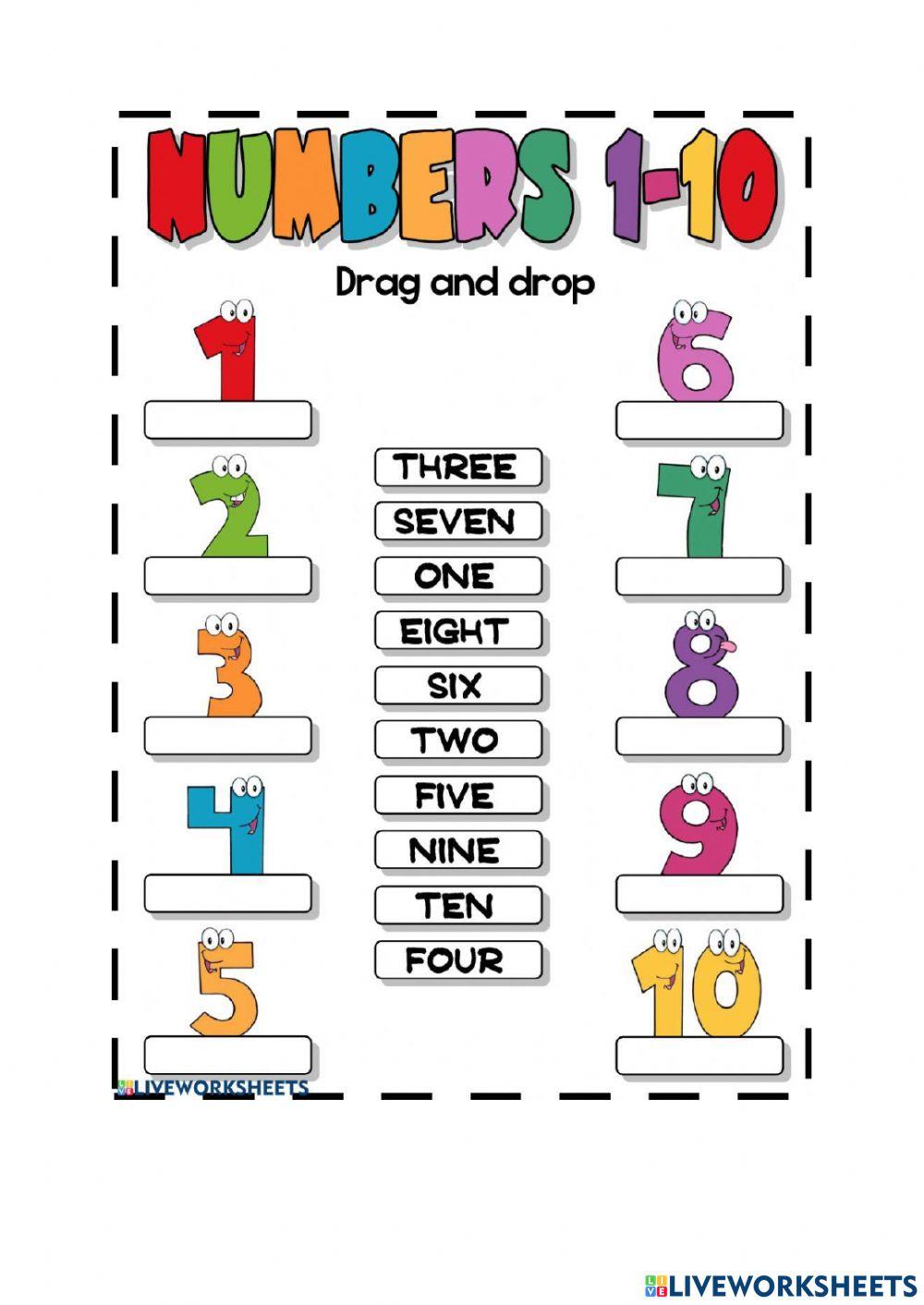 Number exercise for 1 | Live Worksheets