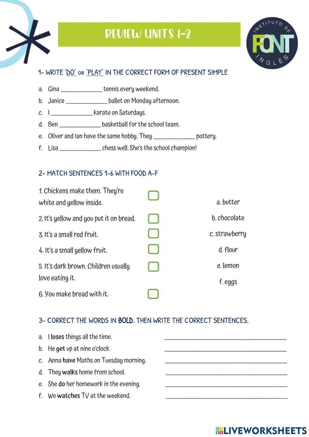 Go Getter 2 - Review Units 1&2