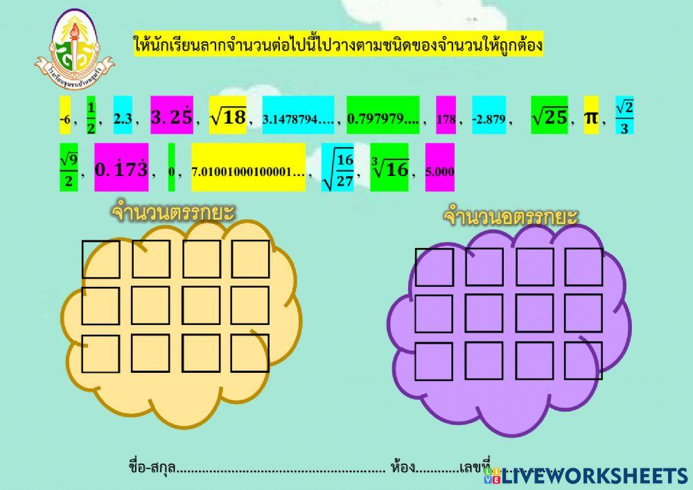 จำนวนตรรกยะและจำนวนอตรรกยะ