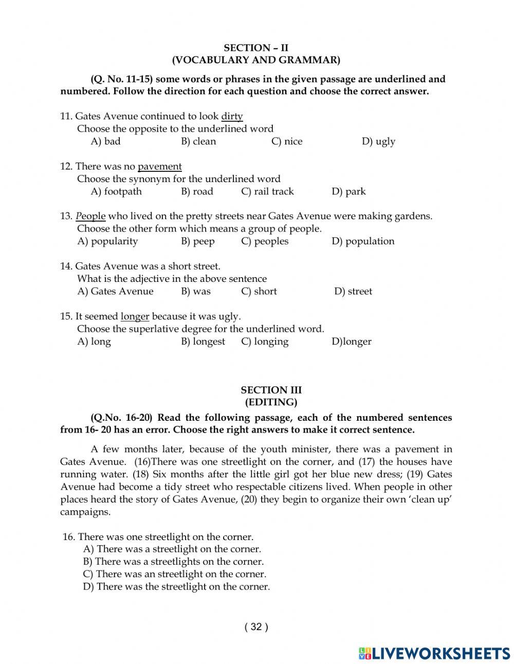 Class VII - Unit - 1 - Worksheet - 7 1190671 | Jaidacnu