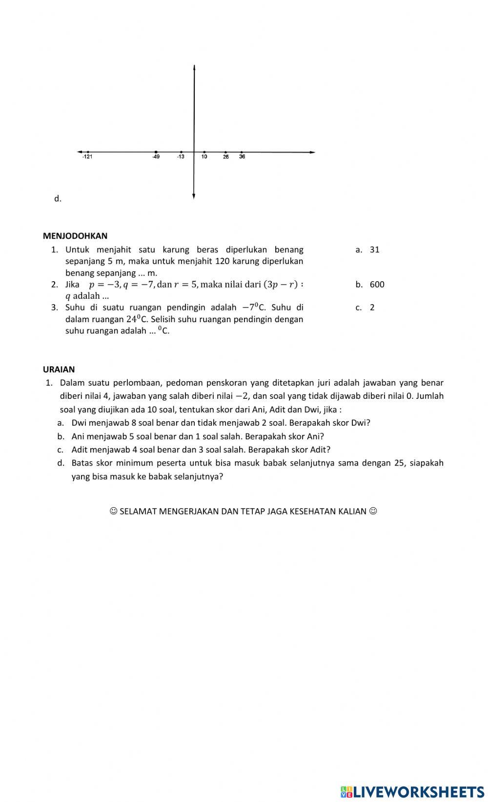 Latihan soal pertemuan ke 1