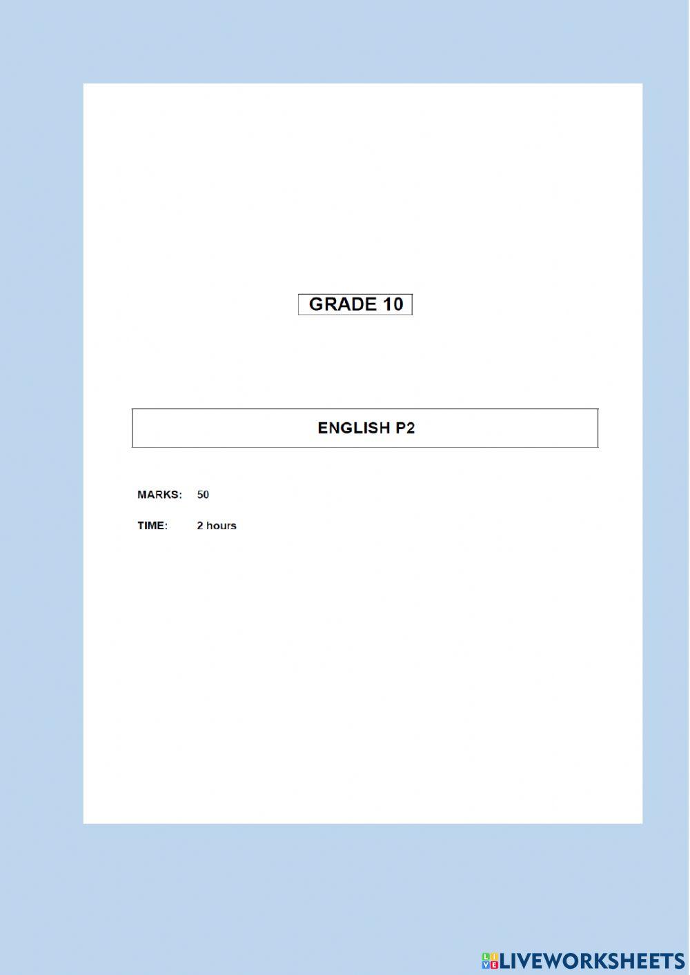 English Mid Year Exam section A Question 1-3