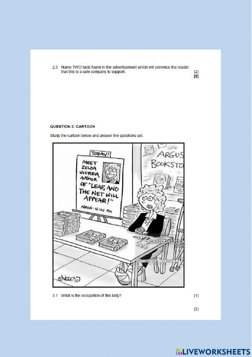 English Mid Year Exam section A Question 1-3