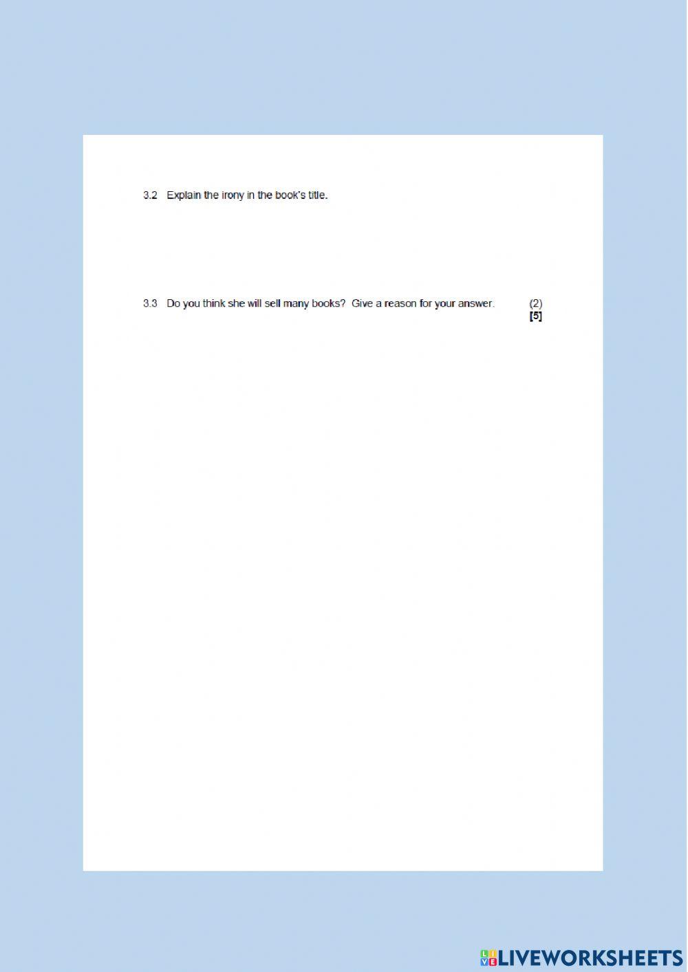 English Mid Year Exam section A Question 1-3