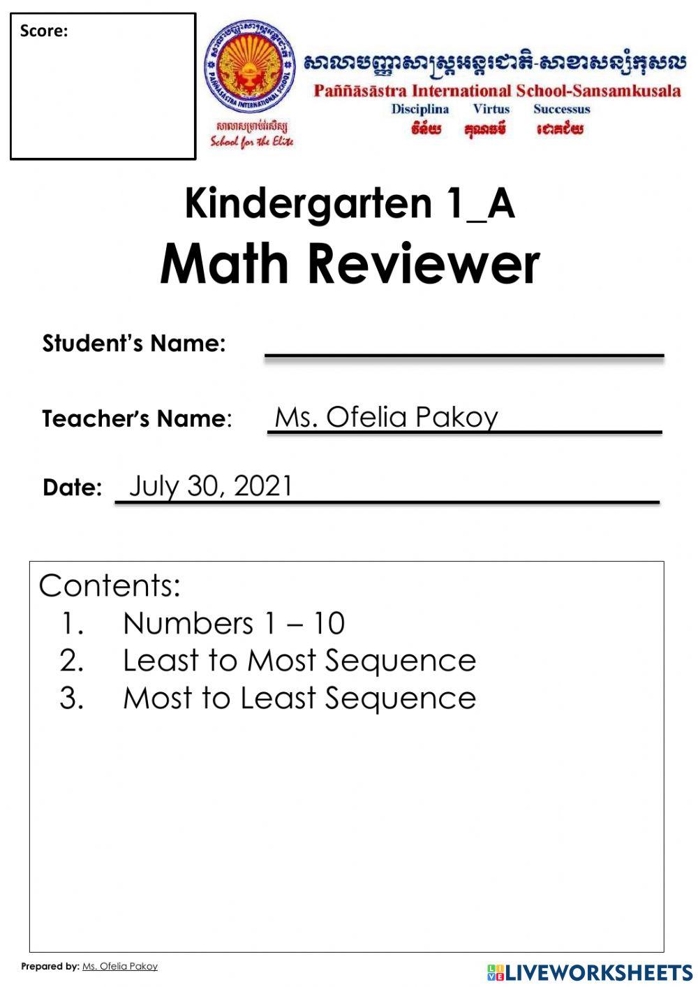 Math reviewer