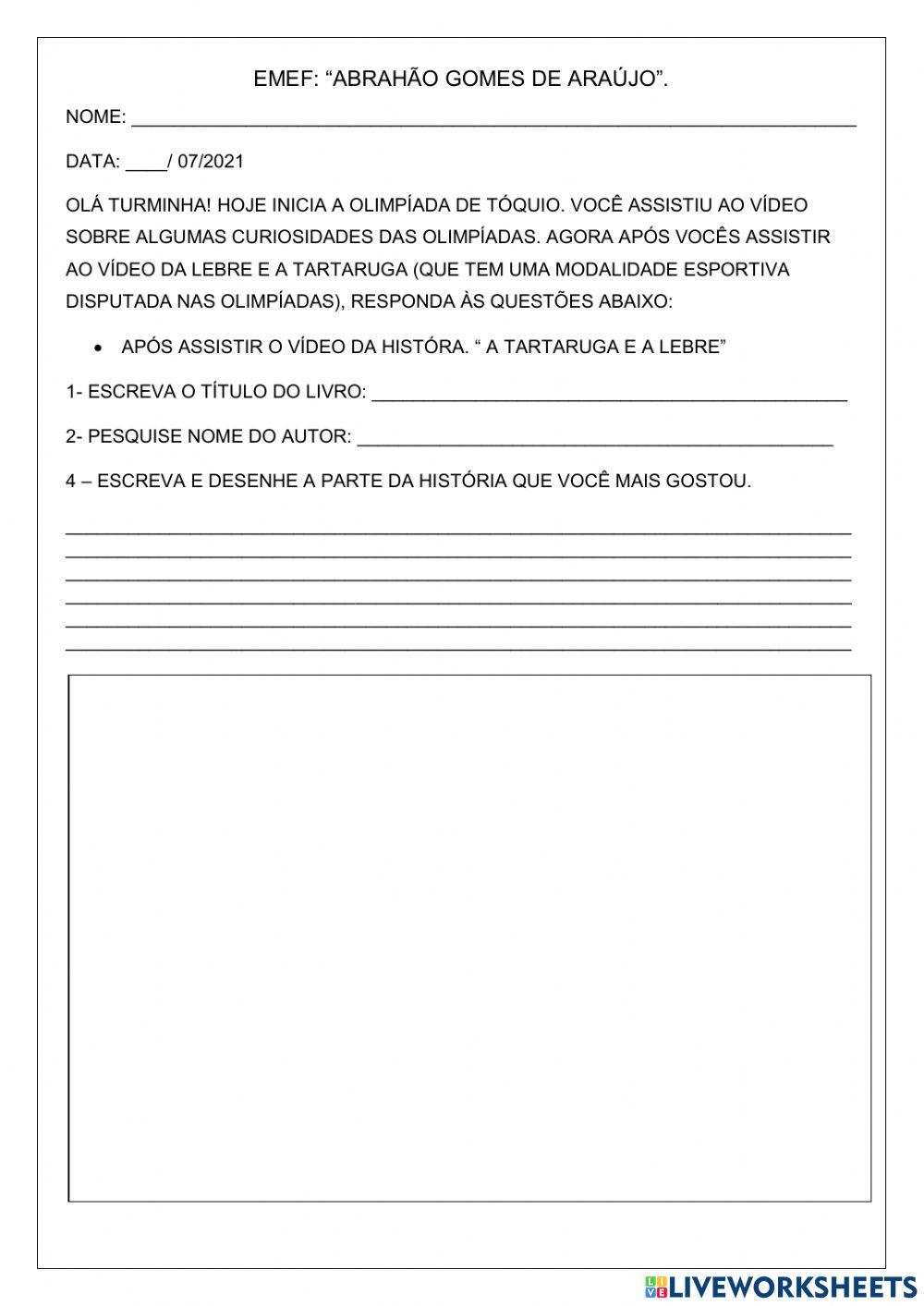 A lebre e a tartaruga