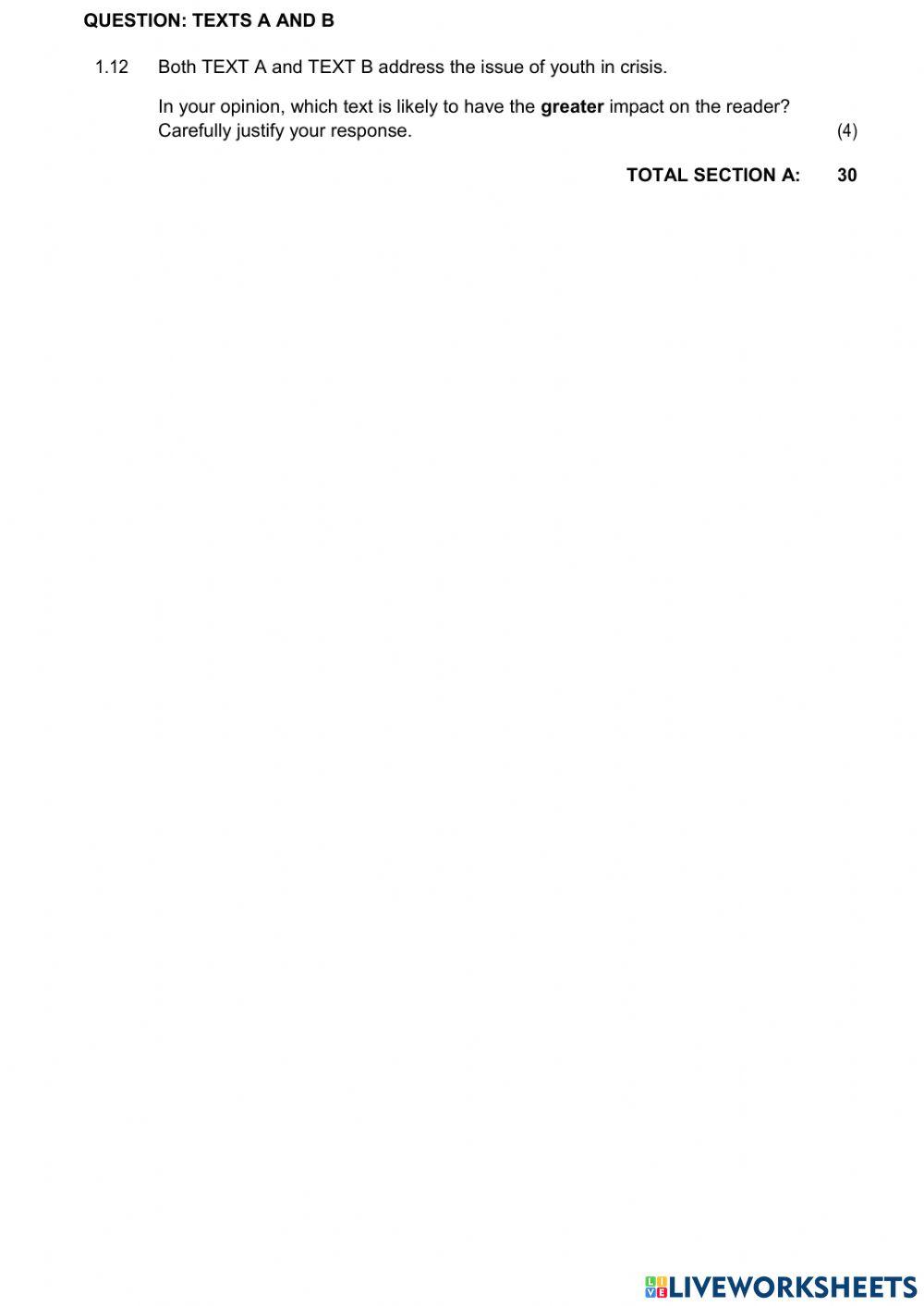 English paper 1 Middle exam