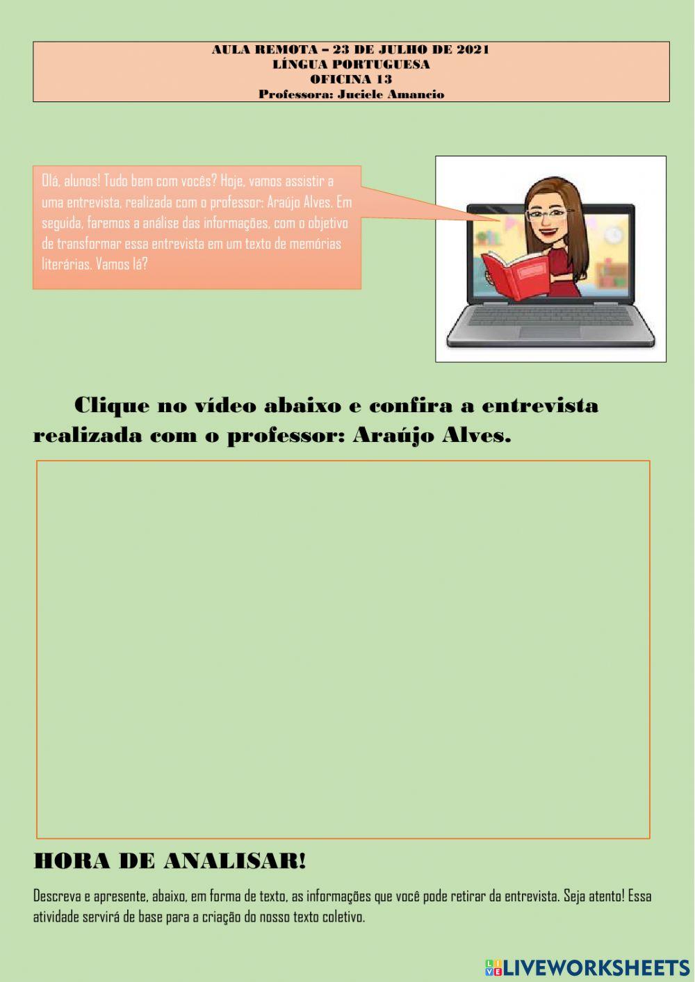 MEMÓRIAS - entrevista