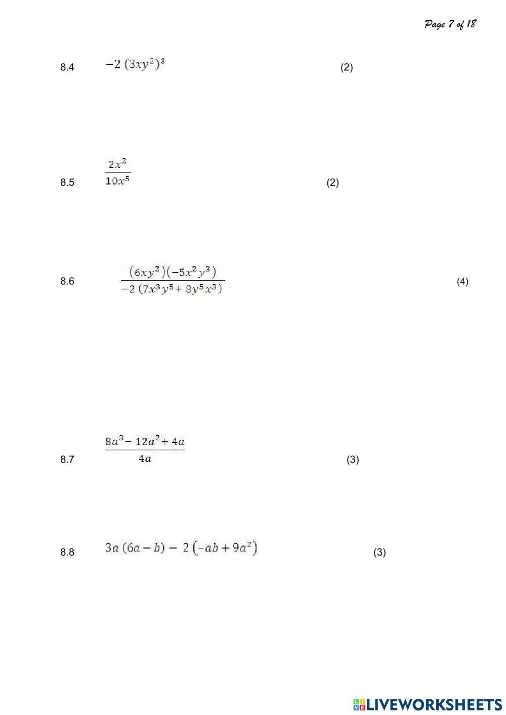 Mid exams Math part 1