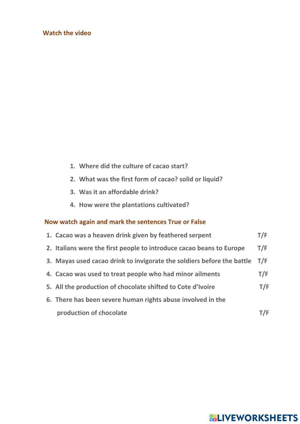 The history of chocolate