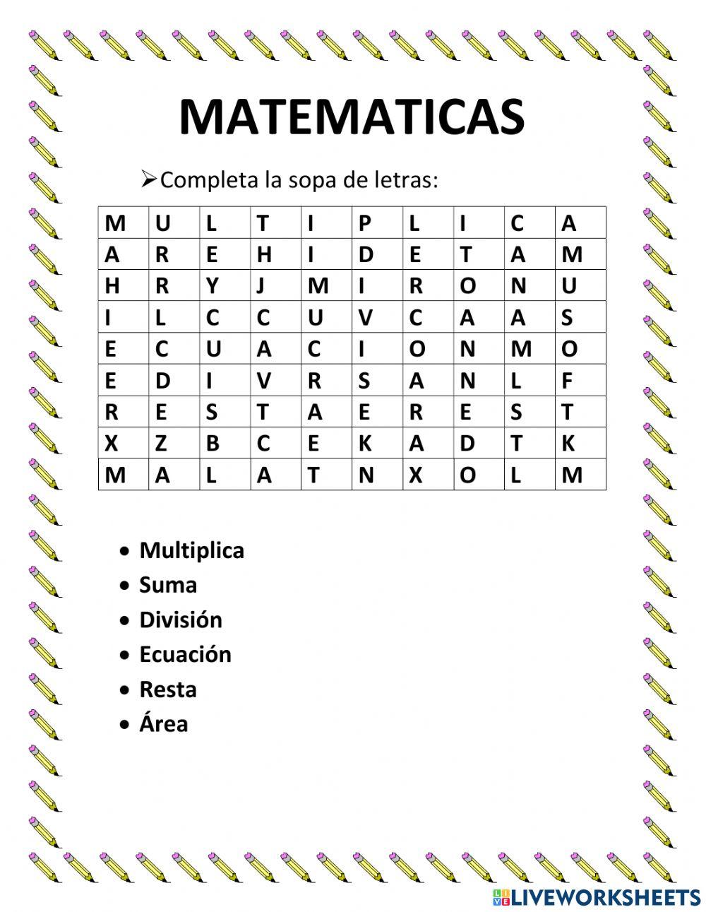 Ejercicio matematicas