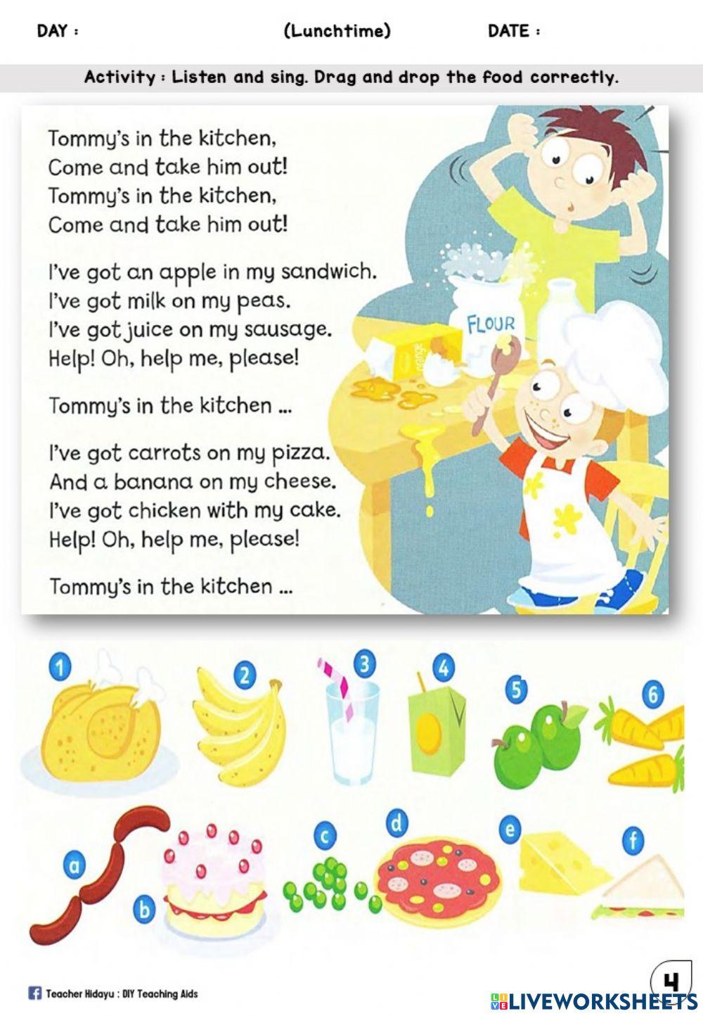 Lunchtime Year 1 (Sing, Drag and Drop)