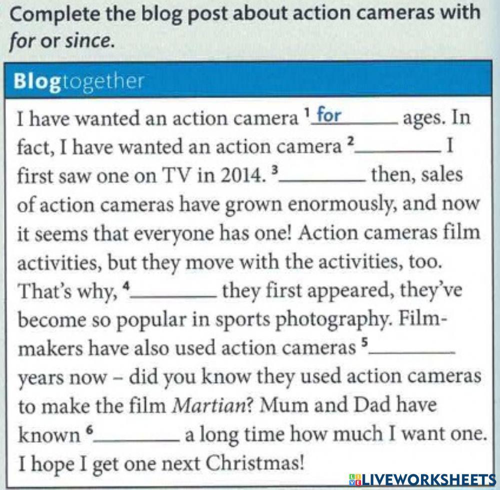 Blog together, since-for.