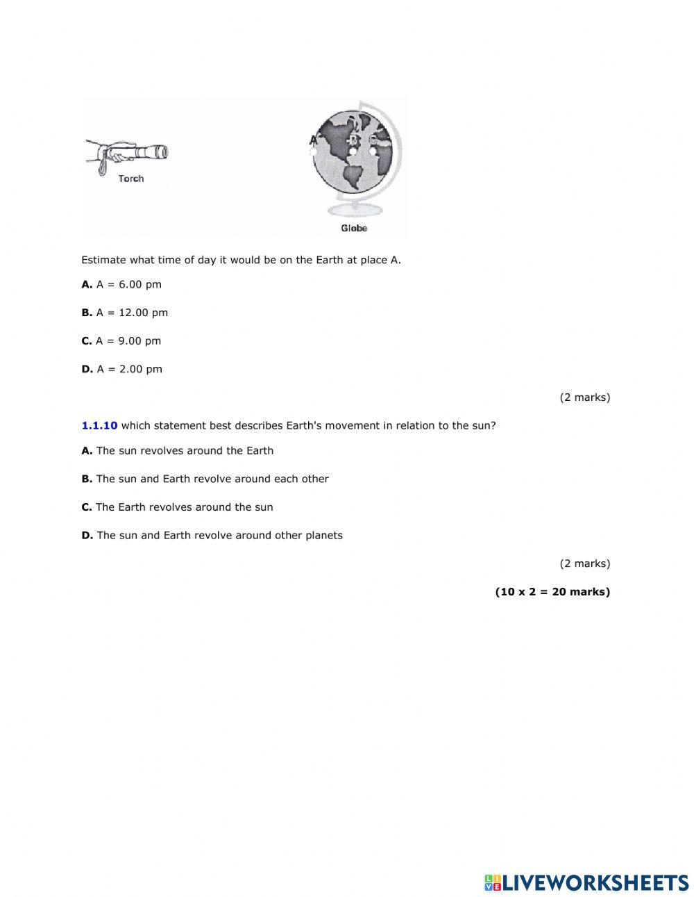 Middle exam Natural science