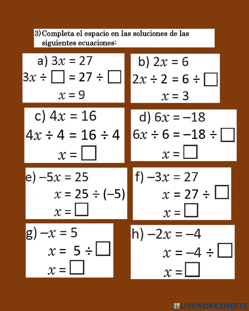 Ecuaciones de primer grado