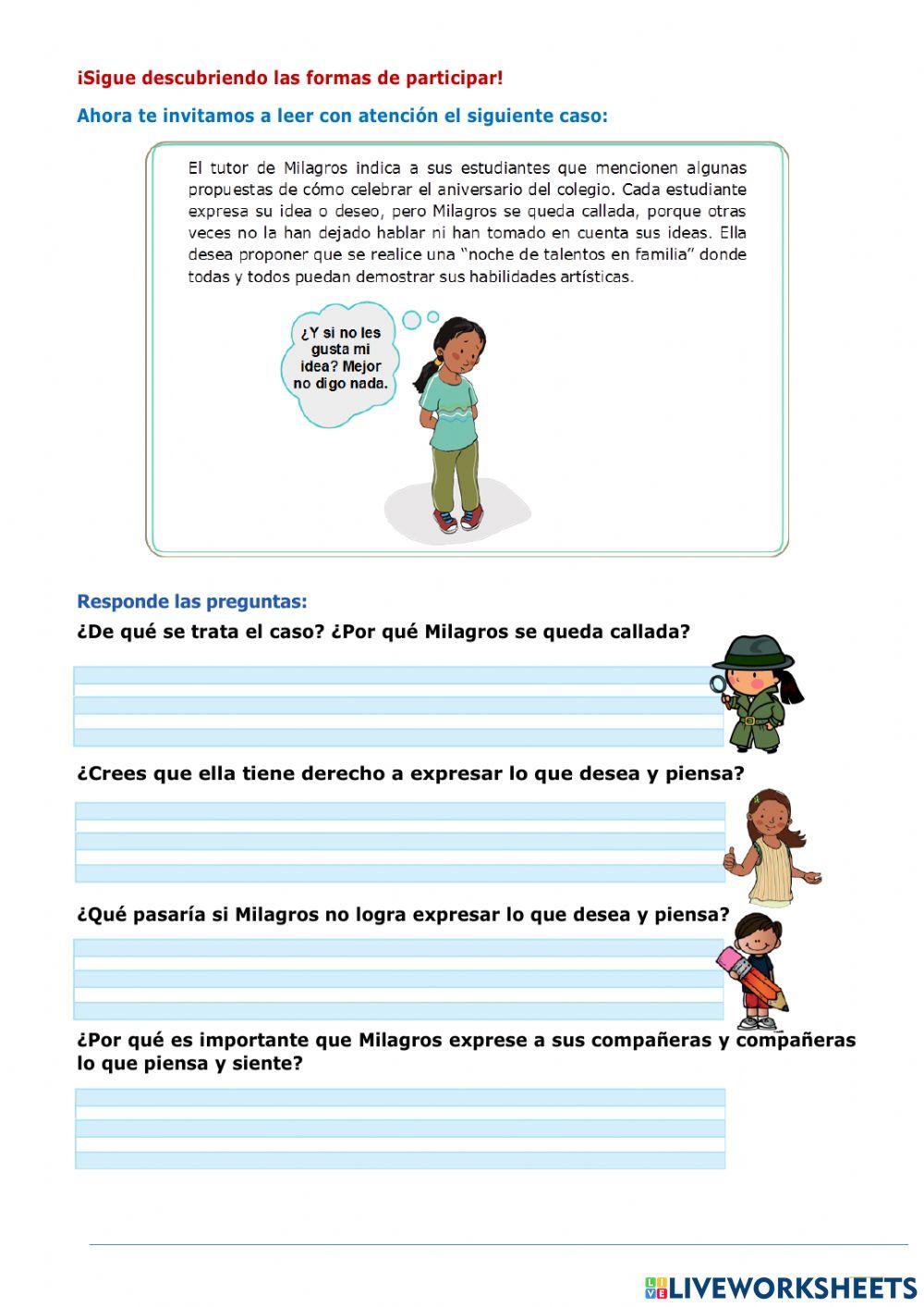 Participo y expreso lo que pienso y siento