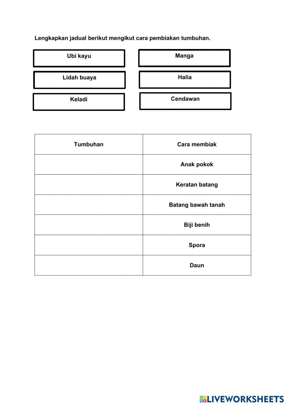 sains tahun 3 : pembiakan tumbuhan