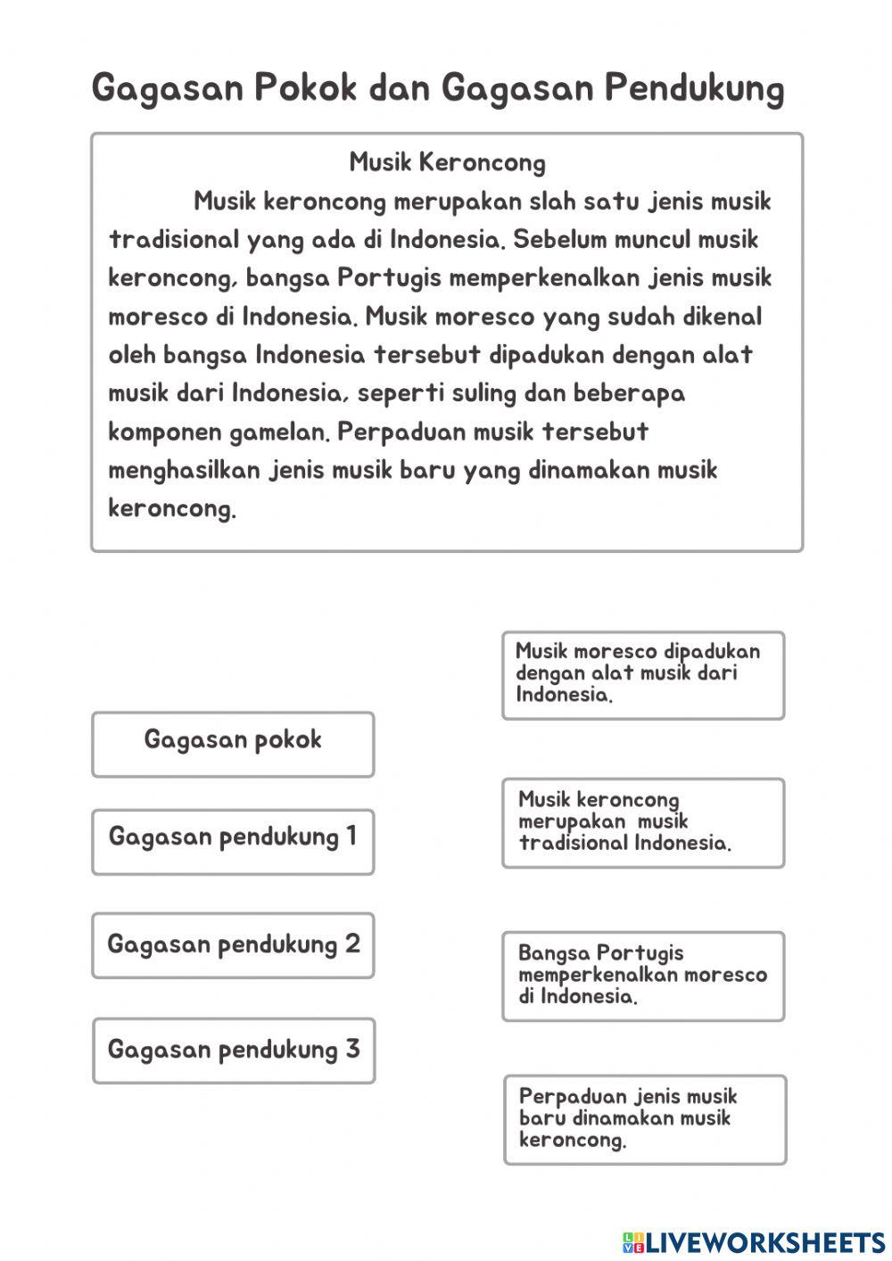 Gagasan pokok dan gagasan pendukung