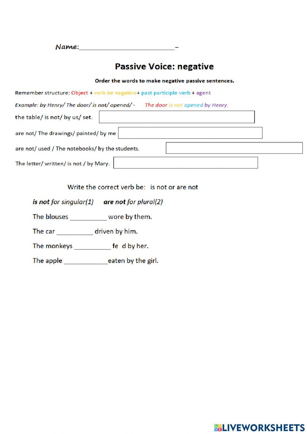 Passive voice negative