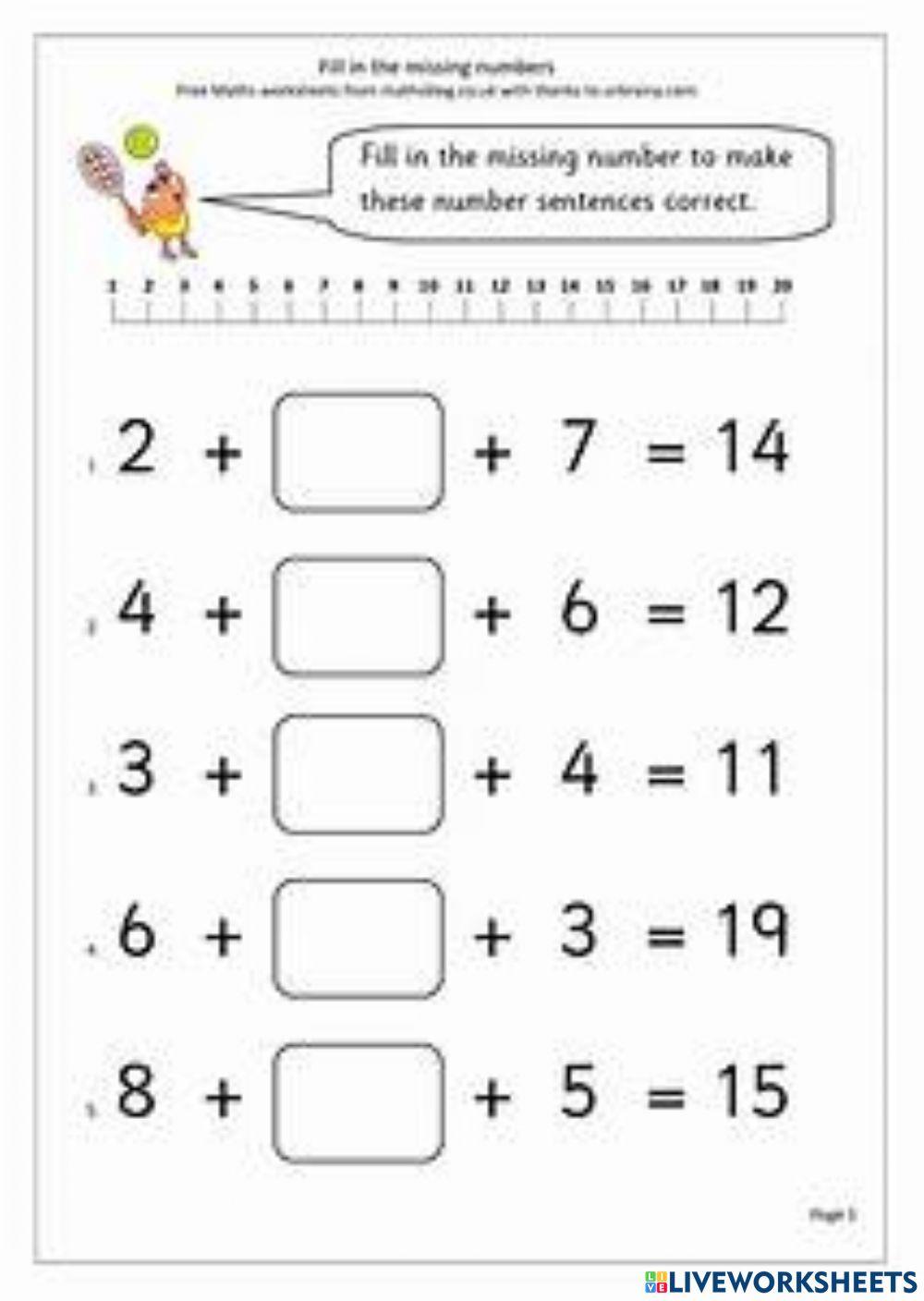 Find the missing numbers