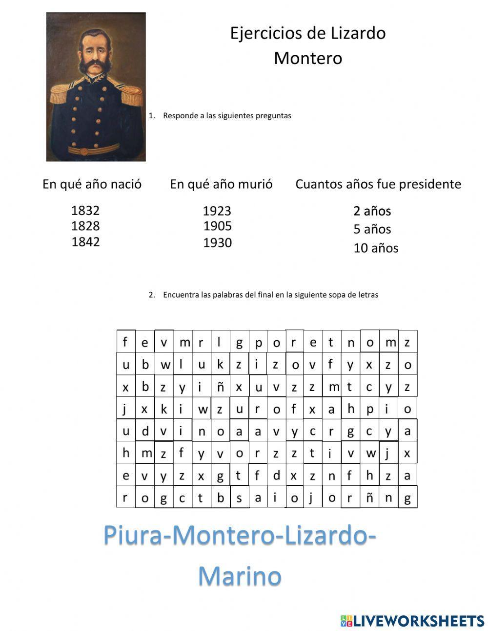 Actividades Lizardo montero