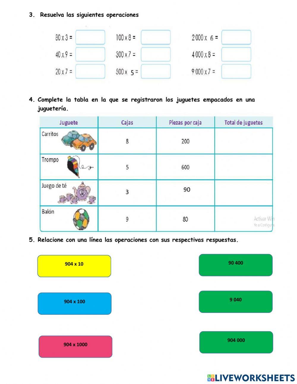 Multiplicación por 10, 100 y 1000