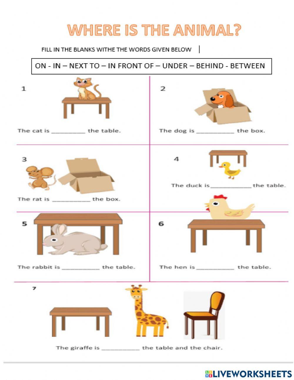 Prepositions of place
