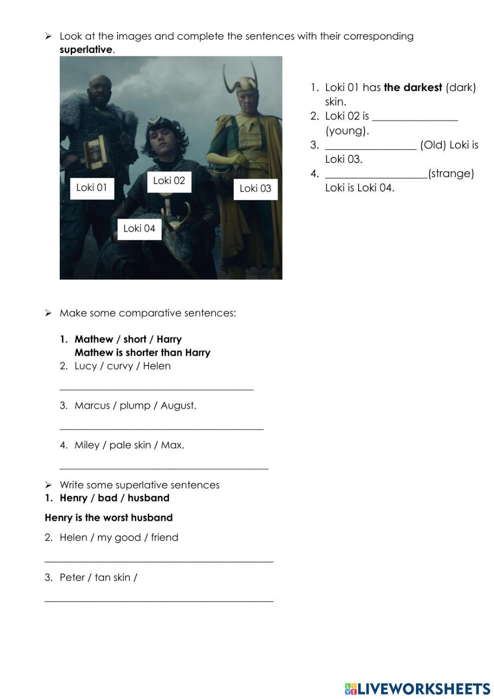 Superlatives and comparatives