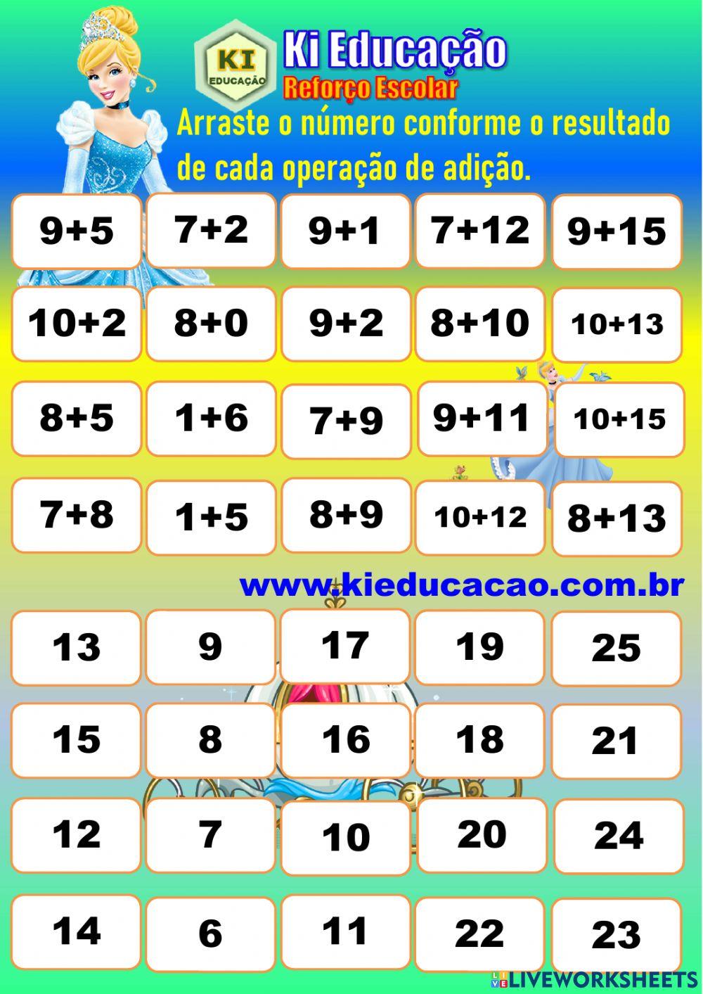 Adição - Arraste 1º ano Fem