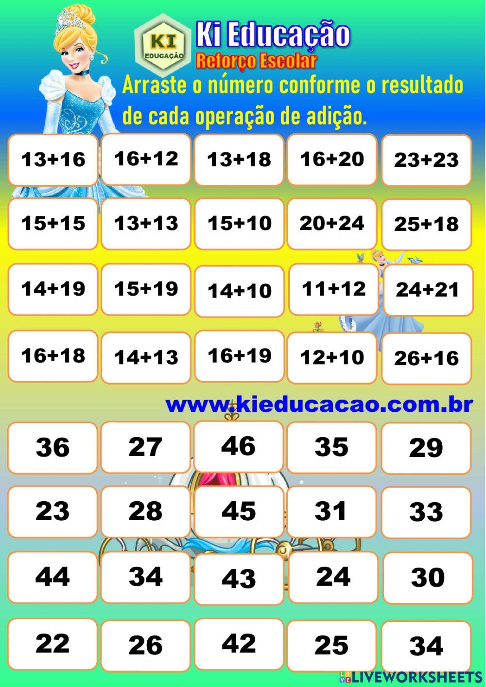 Adição - Arraste 2º ano Fem