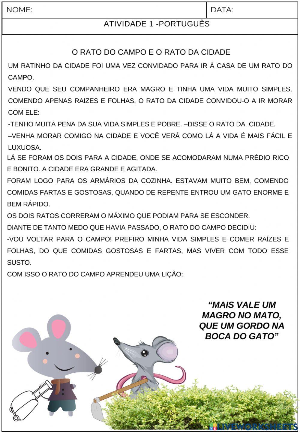 O rato do campo e o rato da cidade