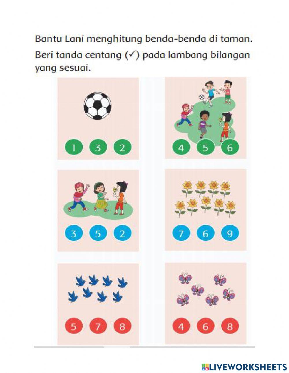 Menentukan jumlah worksheet | Live Worksheets