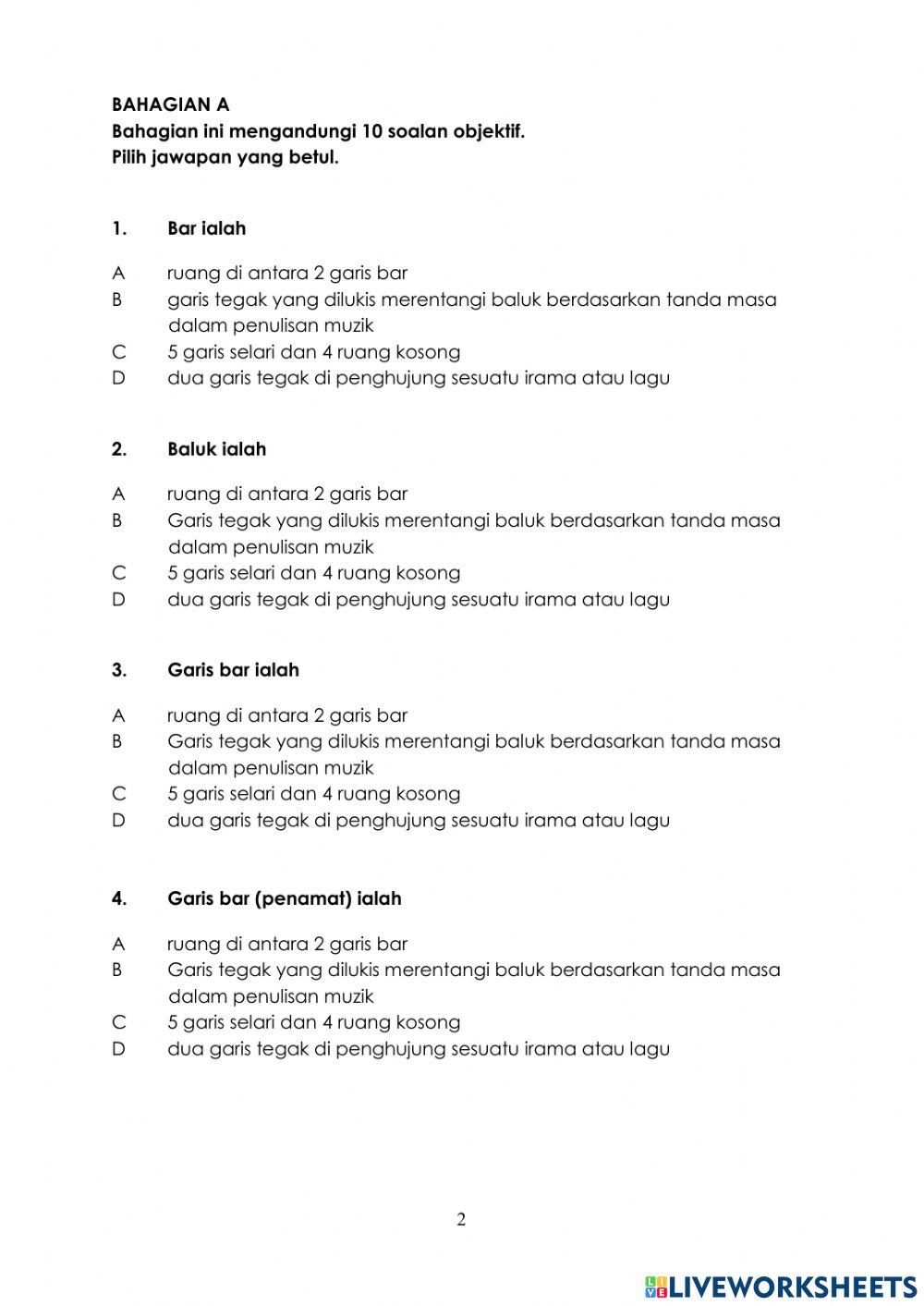 MUZIK TAHUN 5 PENTAKSIRAN PERTENGAHAN TAHUN PdPR 2021