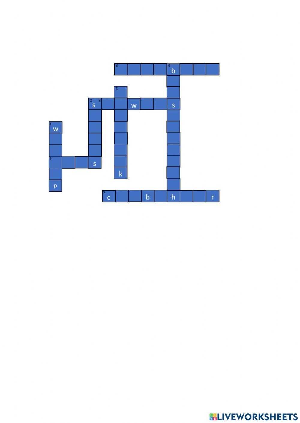 every day activities crossword puzzle