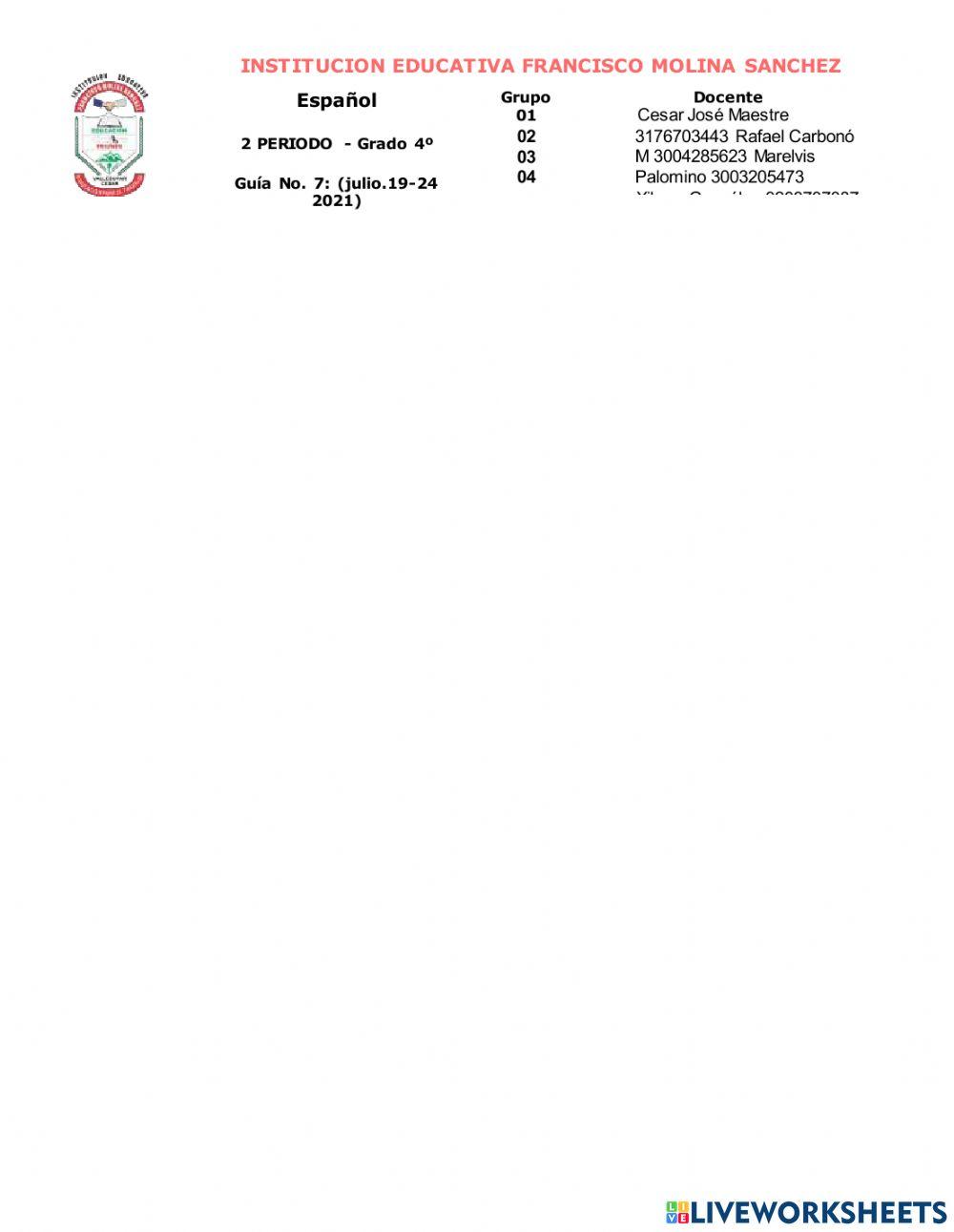 Los sustantivo y adjetivos