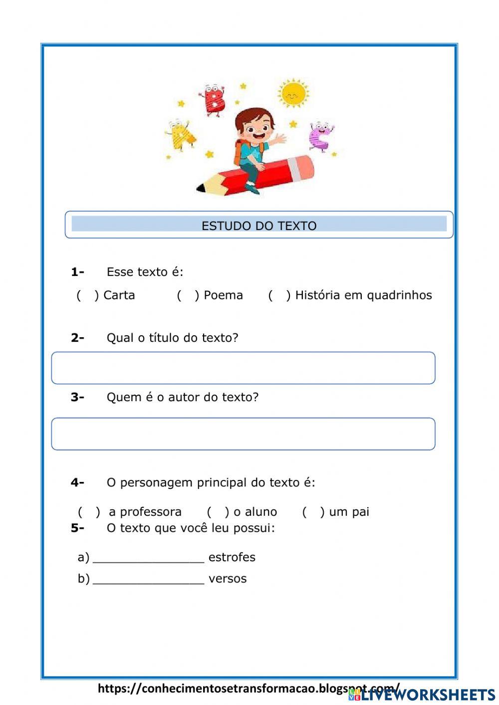 Atividade diagnóstica 4º ano