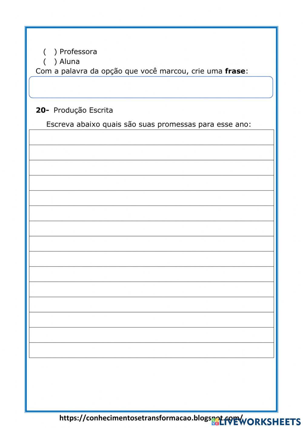 Atividade diagnóstica 4º ano