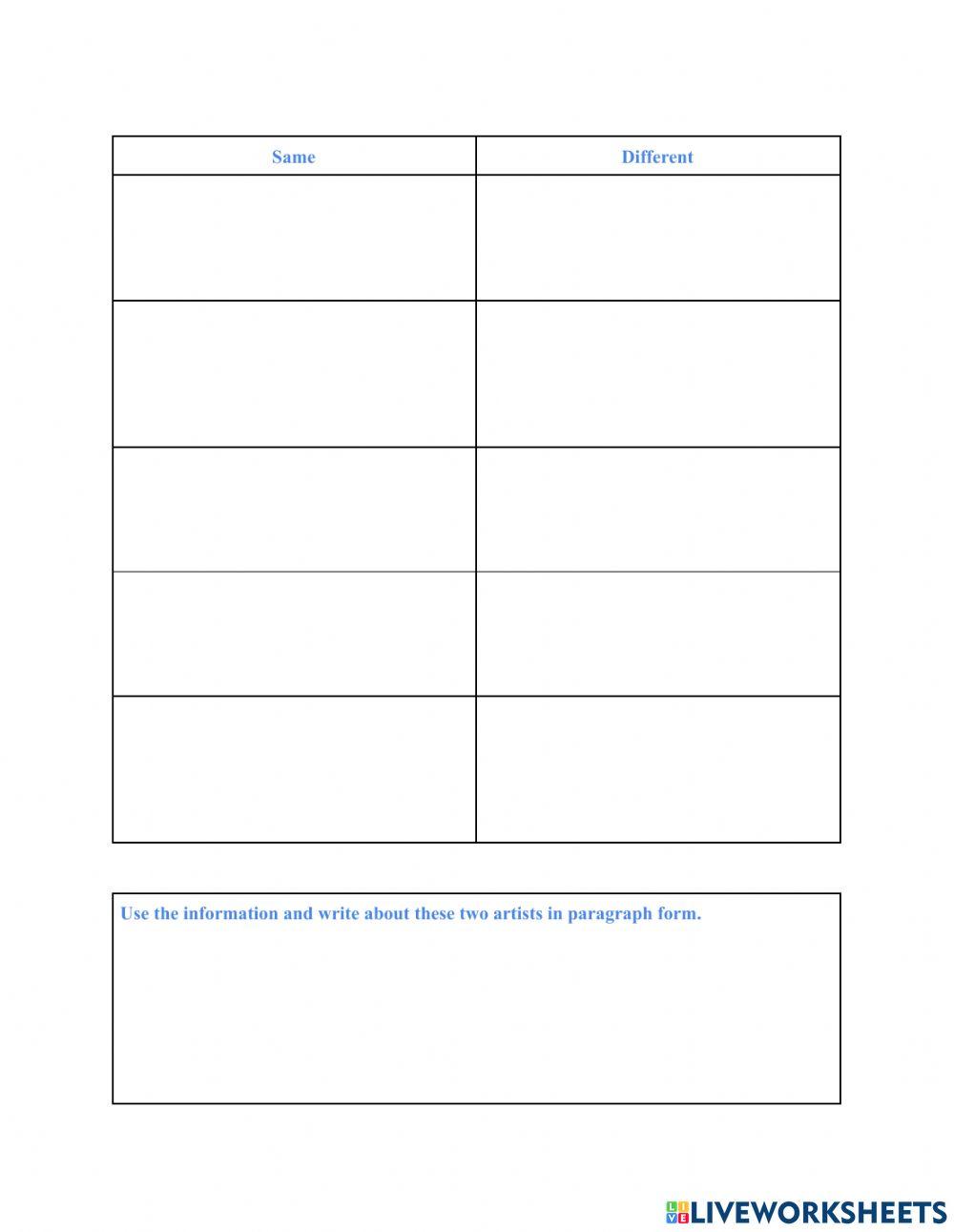 Artist Profile Compare - Contrast