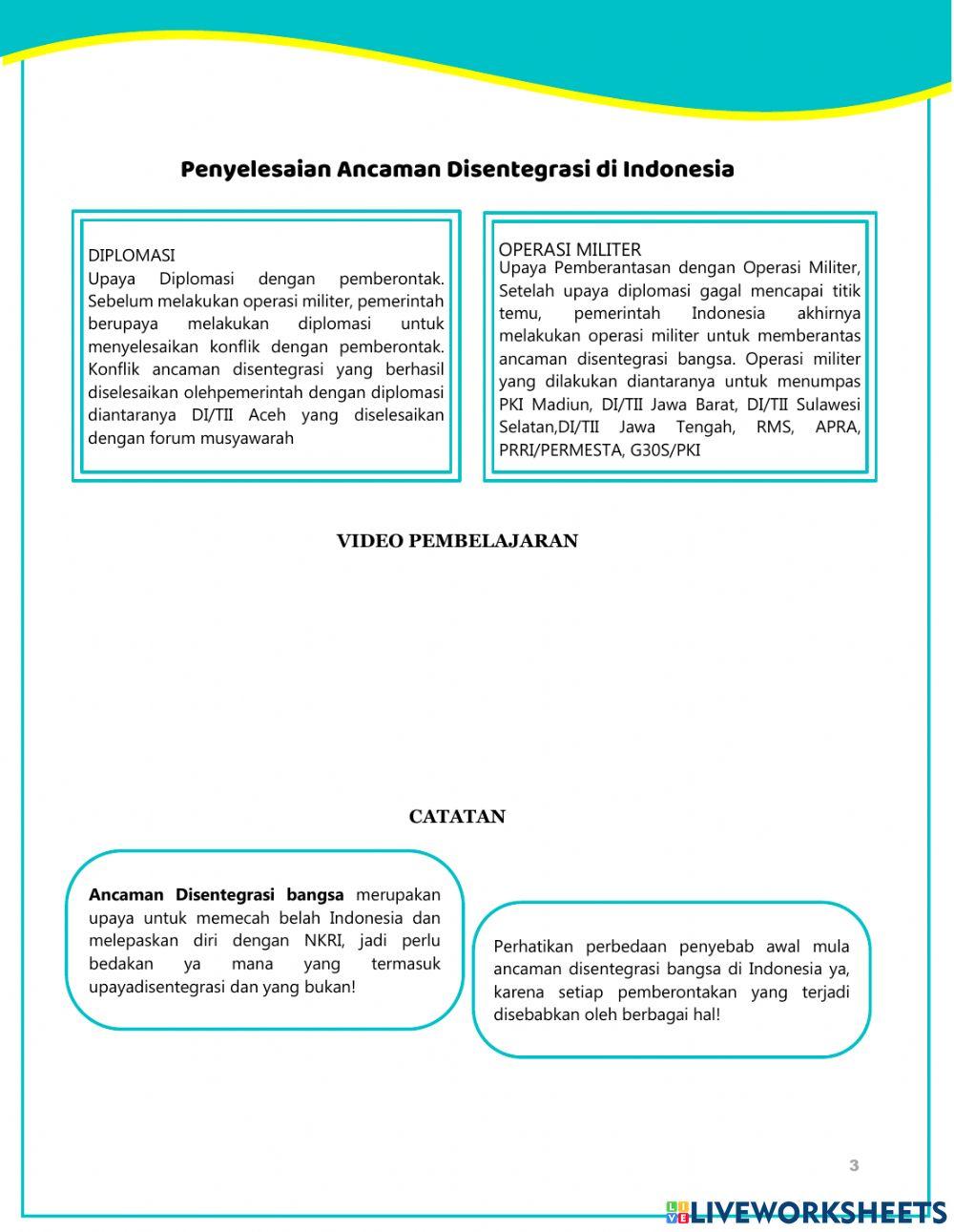 Perjuangan Menghadapi Disintegrasi