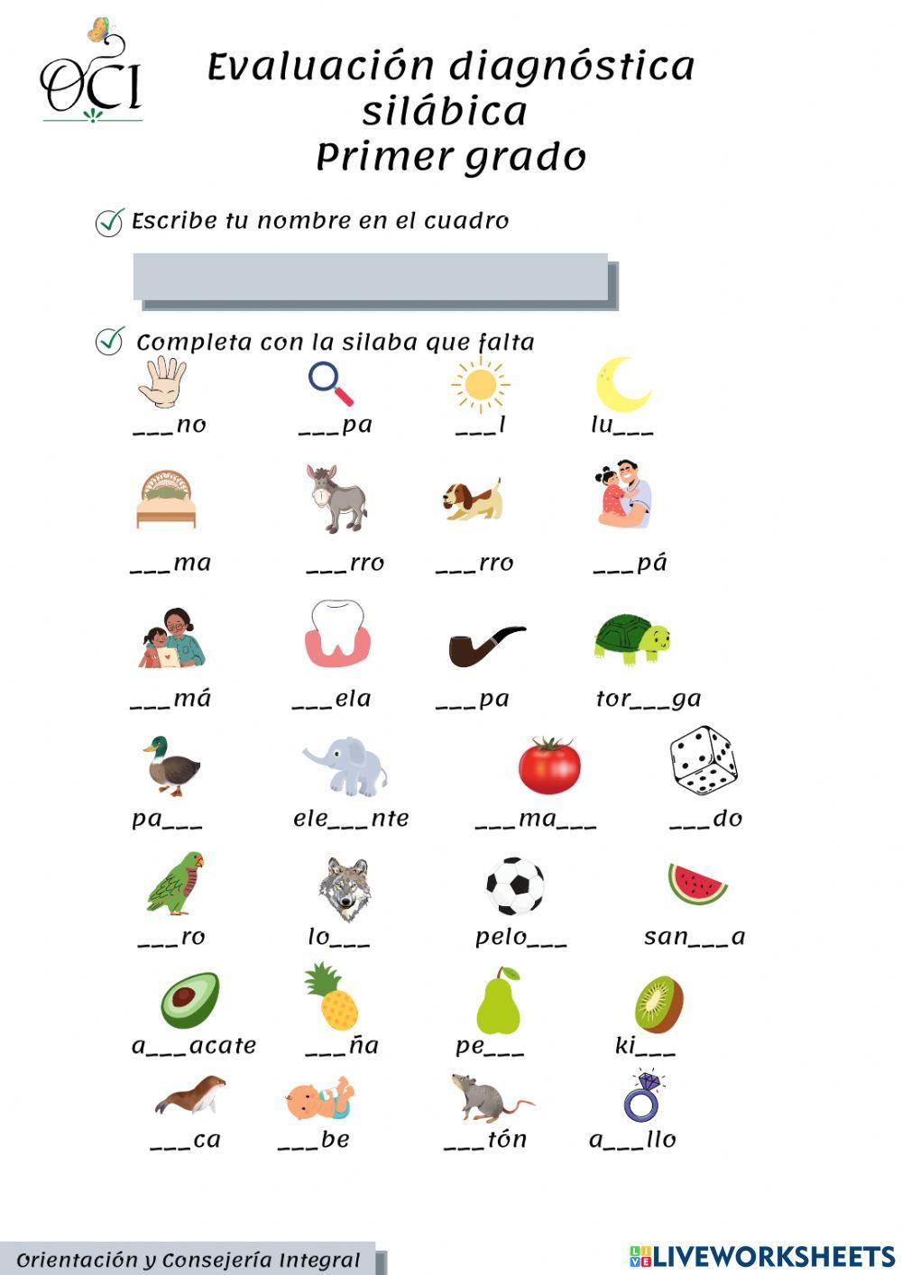 Prueba diagnostica silábica