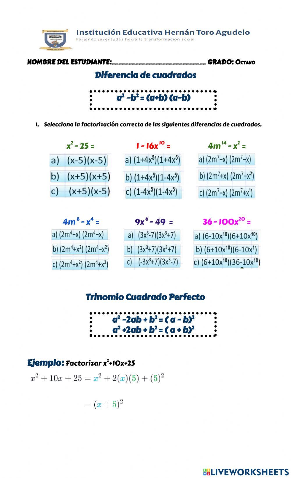Factorización: Diferencia y TCP
