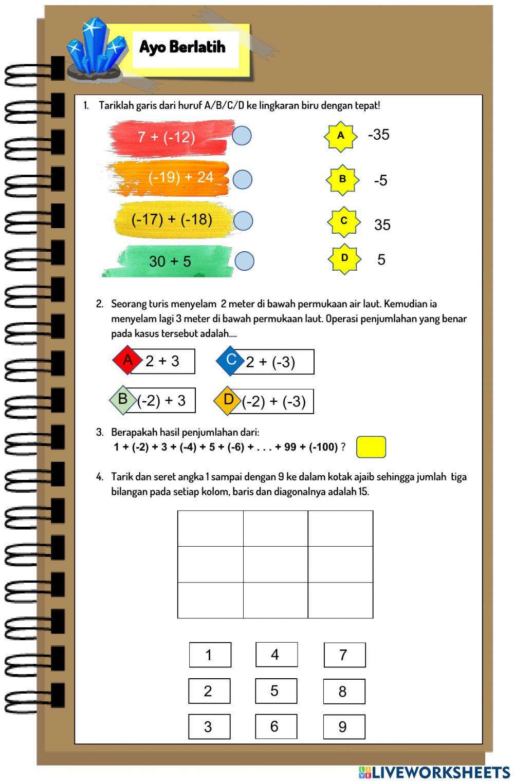 ELKPD 2 Penjumlahan Bilangan Bulat