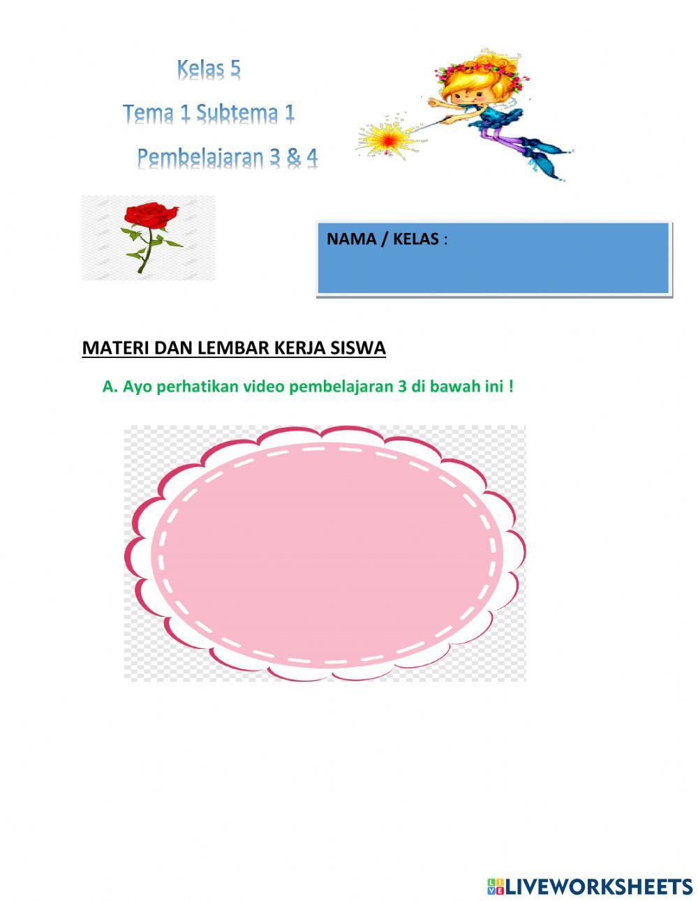 Kelas 5 tema 1 st 1 pb 3&4