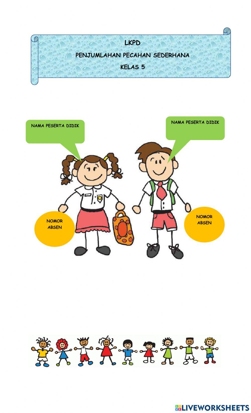 Lkpd penjumlahan pecahan sederhana kelas 5