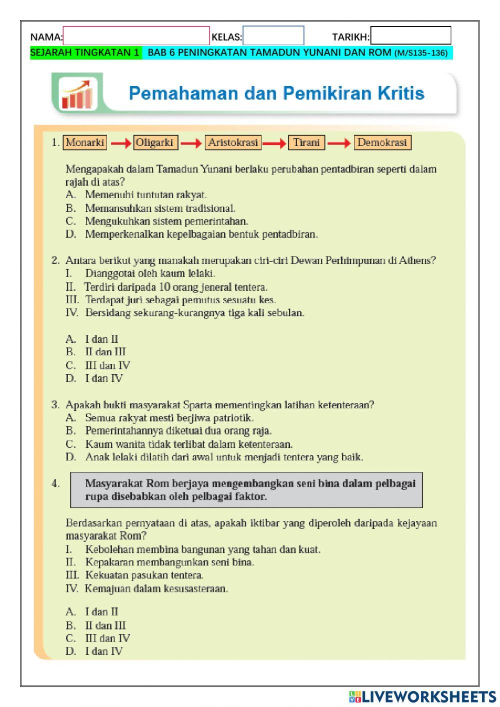 Bab 6 Peningkatan Tamadun Yunani dan Rom
