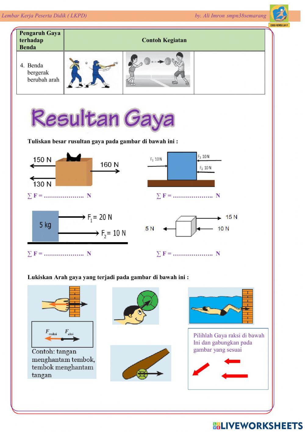 LKPD Gaya dan Hukum Newton