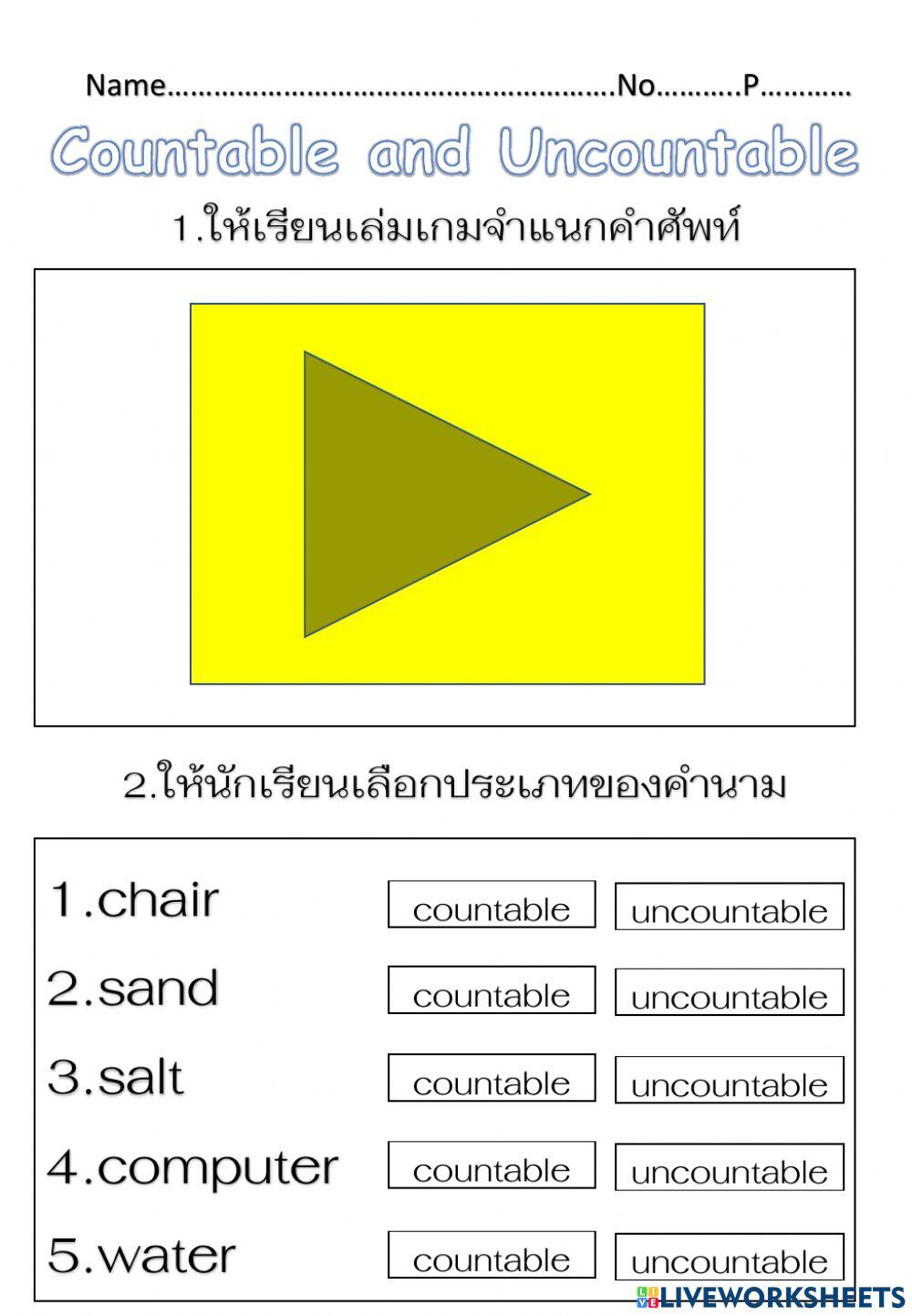Countable and Uncountable
