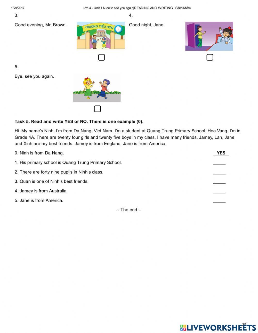 Unit 1: Nice to see you again